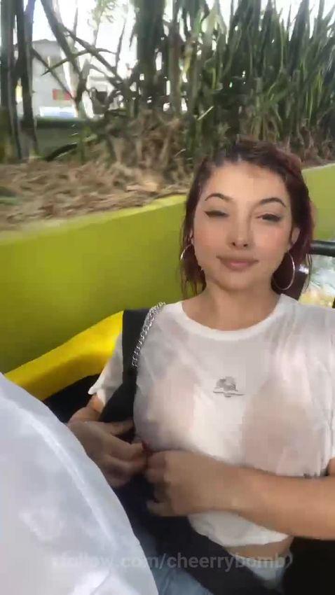 tiktok Wet shirt in roller coaster ! 😈🎢 Starring cheerrybomb 55d63c tiktok porn
